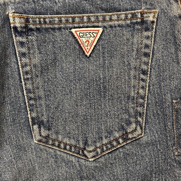 Vintage Guess Jeans Womens Sz 27 (Measures 24) Denim Made USA Light Wash 90s Y2K - Picture 1 of 7
